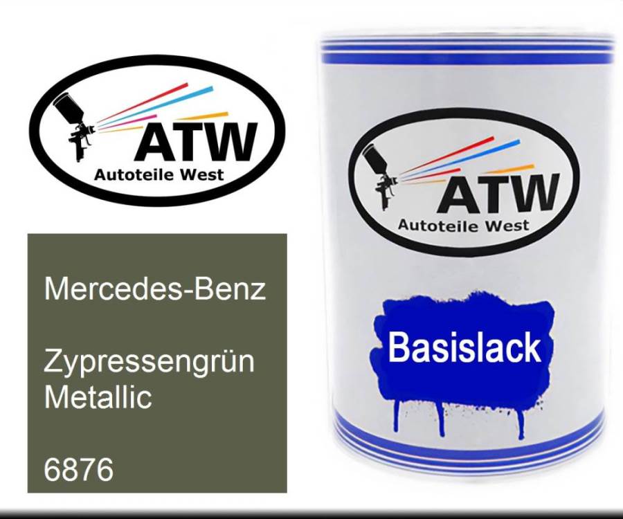 Mercedes-Benz, Zypressengrün Metallic, 6876: 500ml Lackdose, von ATW Autoteile West.